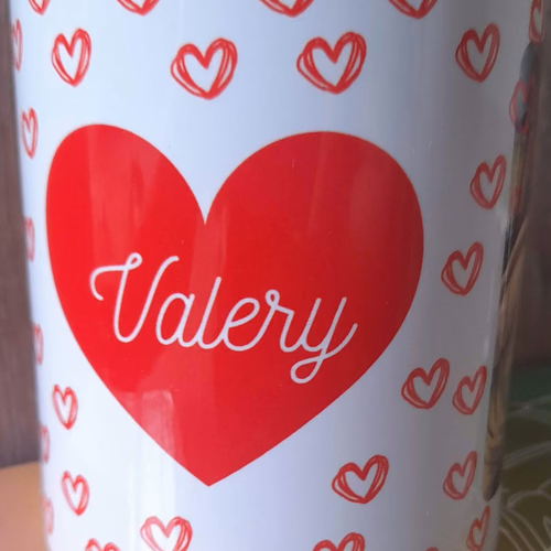 Mug Pareja Corazón y Nombres Vista 1