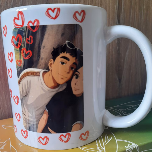 Mug Pareja Corazón y Nombres Vista 2