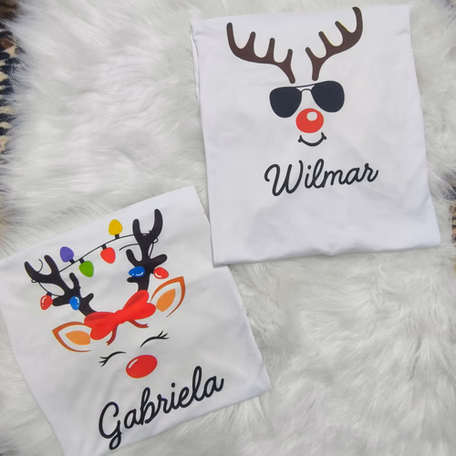 Camisetas Navideñas Familiares Renos Vista 2