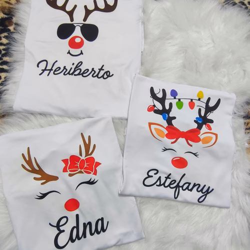 Camisetas Navideñas Familiares Renos Vista 1